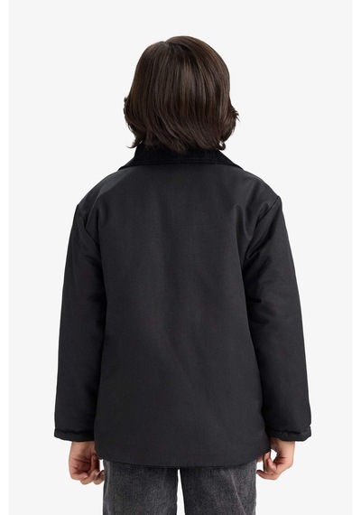 Defacto Erkek Çocuk Polo Yaka Çıtçıt Kapamalı Mont D5903a825aubk27 Siyah
