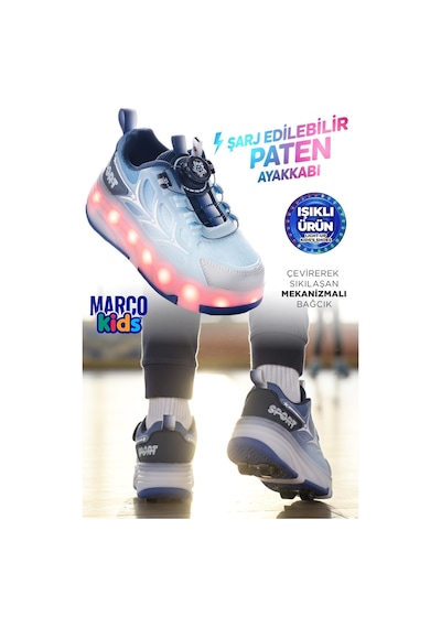 Marcokids Marco Kids 26y1801 Çocuk Işıklı Paten Ayakkabı Lacivert