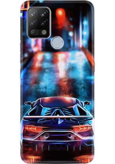 Oppo A74 Kılıf Desenli Neon Cars 1724