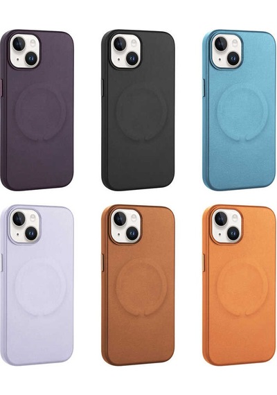 Apple Uyumlu iPhone 14 Pu Deri Magsafe Wireless Şarj Özellikli Zore Derix Kapak