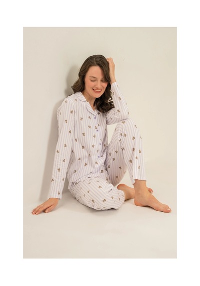 Angbutik Rolypoly Rp3913-s Kadın Gömlek Pijama Takım LILA