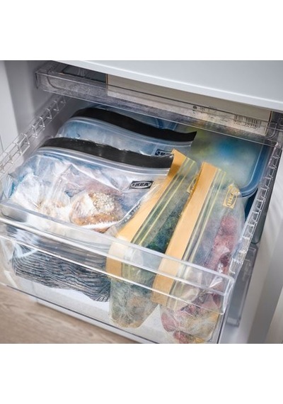 Ikea Istad Kilitlenebilir Buzdolabı Poşeti, Siyah-sarı, 1 Lt Ve 0,4 Lt, 60 Adet