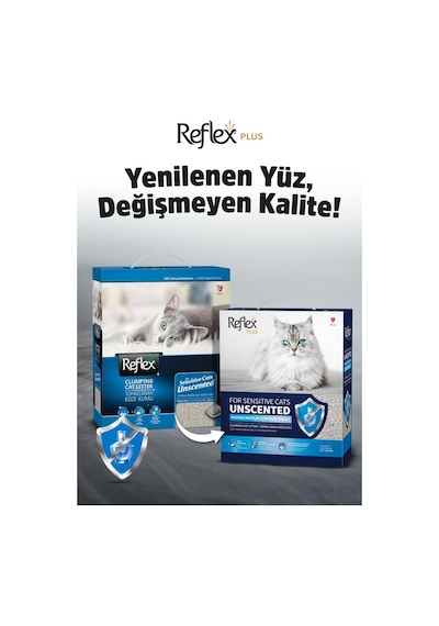Reflex Plus Hassas Kediler İçin Parfümsüz Topaklanan Kedi Kumu 10l