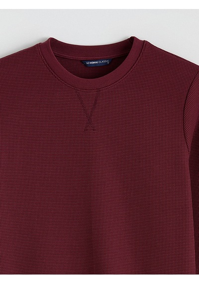 Lcwaıkıkı Classic Bordo Bisiklet Yaka Erkek Sweatshirt