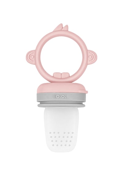 Oioi Meyve ve Sebze Alıştırıcı Püre Emziği Pinky Pink - Powder Grey Bej - Pembe