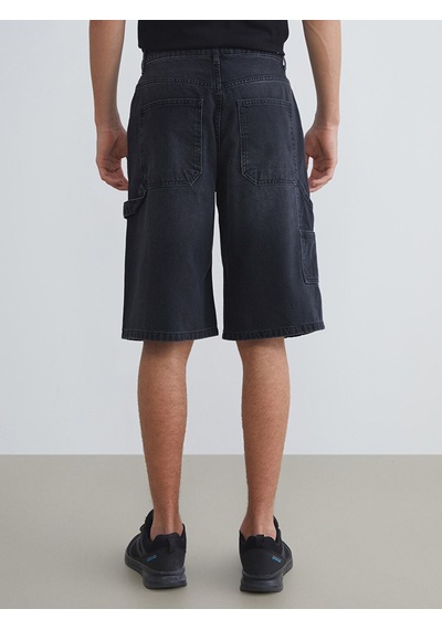 Lcw Jeans Siyah Rahat Kalıp Erkek Jean Şort