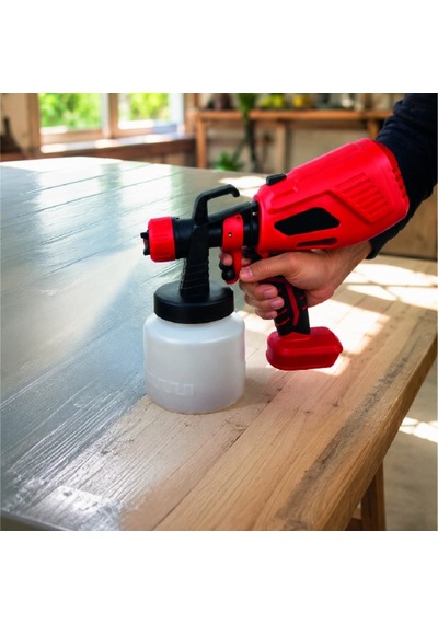 21v Şarjlı Kablosuz Boya Püskürtme Tabancası 800 Ml Hazneli Ergonomik Tasarım