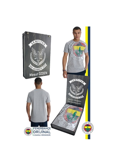 Fenerium Fenerbahçe Orijinal Lisanslı 6 Renk Logo Gri Tribün T-shirt Kişiye Özel Hediyelik Ahşap Kutulu Gri Fenerium Fenerbahçe Orijinal Lisanslı 6 Renk Logo Gri Tribün T-shirt Kişiye Özel Hediyelik Ahşap Kutulu Gri