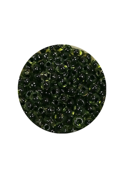 Dökme Cam Kum Boncuk 8/0 3 Mm - 60 Gram - Şeffaf Yeşil Siyah - Bnc220