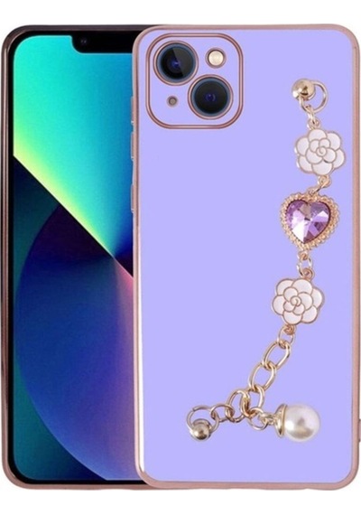 Apple Uyumlu iPhone 14 Plus Kılıf El Tutamaçlı Kamera Korumalı Zore Taka Silikon Kapak Mor