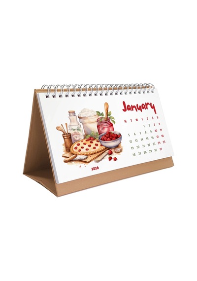 2027 Masa Takvimi, Vintage Fırın Ve Mutfak Sanatları Takvimi, 2027 Desk Calendar, Vintage Baking Cal Siyah