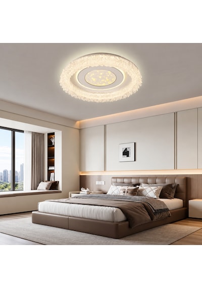 Solena 50'lik Yuvarlak Ledli 140 Watt Plafonyer 3 Renkli Avize Çok Renkli