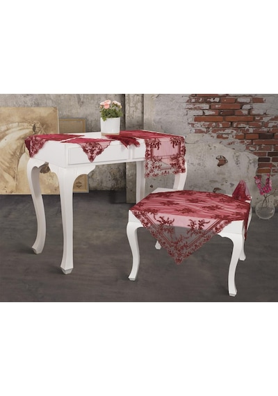 Fransız Mary Salon Takımı 16 Parça Bordo
