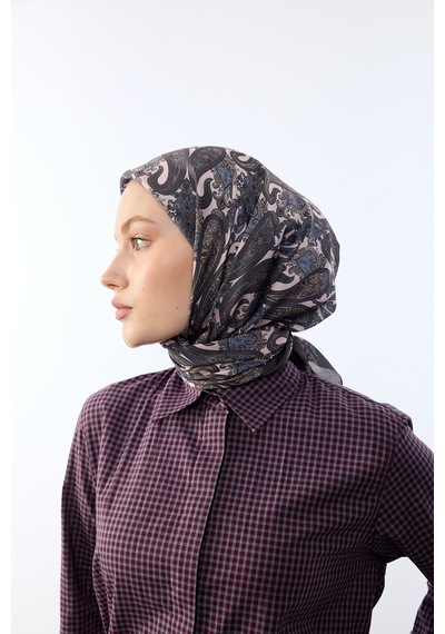 Mirsoy Scarf Lavin Desen Eşarp Hardal