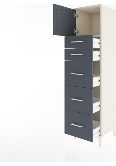 Hyperion Dolap Tek Raflı 5 Çekmeceli Tek Kapaklı 44x44x182 Ay... Aytaşı Hyperion Dolap Tek Raflı 5 Çekmeceli Tek Kapaklı 44x44x182 Ay... Aytaşı