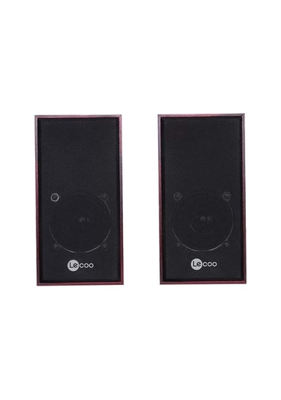 Hubrendy Sh Lenovo Lecoo Ds105 6w Ahşap Gövdeli Masaüstü Stereo Hoparlör - Usb + 3.5mm Jack Girişli