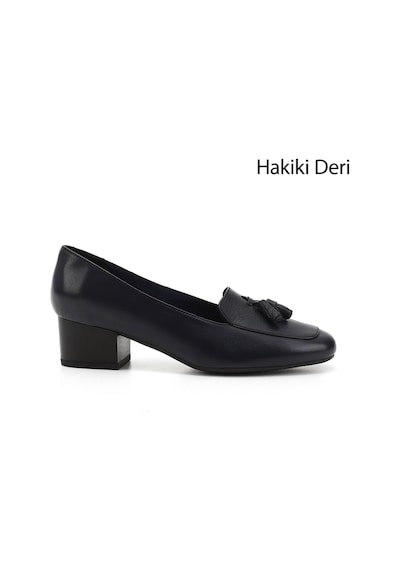 Gönderi(R) Gönderi R Kadın Lacivert Antik Küt Burun Kısa Kalın Topuklu Hakiki Deri Ayakkabı Ddza61313313 Lacivert