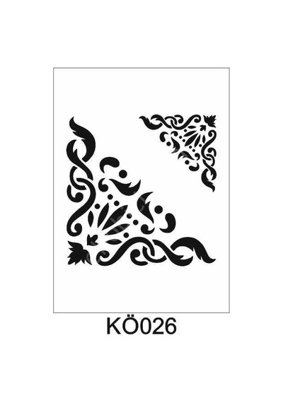 Köşe Desenler Stencil Şablon 25X25 Kö-026
