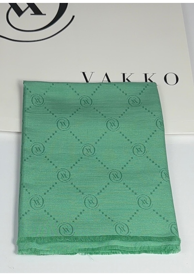 Pamuk İpek Şal - 68 X 200 - 6356 Benetton Yeşili