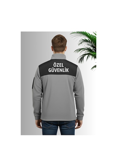 Özel Güvenlik Baskılı Kaliteli 280 Gr Unisex Polar Gri