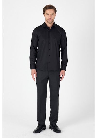 İmza Siyah Uzun Kol Yarım İtalyan Yaka Cepsiz Non Iron Slim Fit Pamuklu Gömlek 1004250267 Siyah İmza Siyah Uzun Kol Yarım İtalyan Yaka Cepsiz Non Iron Slim Fit Pamuklu Gömlek 1004250267 Siyah