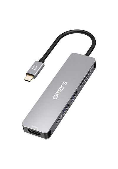 Omars 6 OMHUBSG2U6PLX-1 Port Type-C Usb 3.1 Pd 4K HDMI SD/TF Kart Uyumlu Hub Dönüştürücü Adaptör