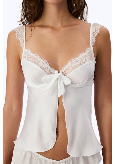 Penti Kırık Beyaz Balenli Çiçekli Bralet