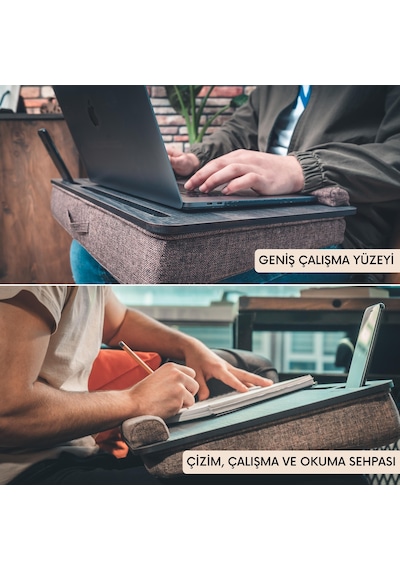 Minderli Laptop Sehpası 17.3" Antrasit