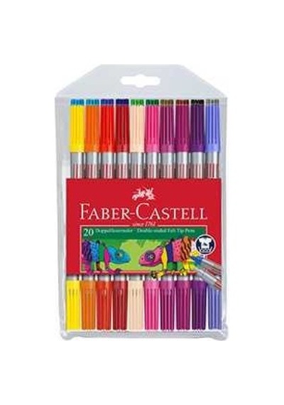 Faber Castell Çift Uçlu Keçeli Kalem Seti 20 Renk