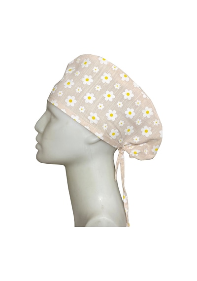 Papatyalı Krem Doktor Hemşire Aşçı Hastane Bone Bandana M449