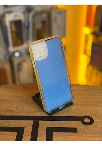 Apple Apple iPhone 11 Pro Max Uyumlu Parıltılı Desenli Renkli Şeffaf Silikon Kılıf
