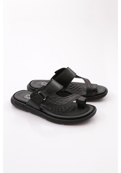 Dgn Hakiki Deri Comfort Rahat Taban Erkek Terlik 806 806-2690-R11294 Siyah