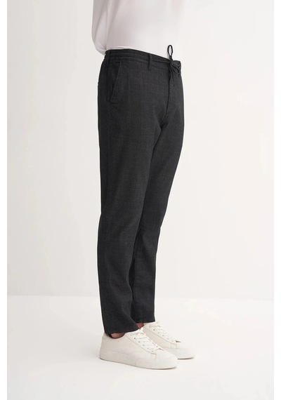 Cazador Jogger Denim Pantolon Düz Paça Beli Bağcıklı 811 Siyah