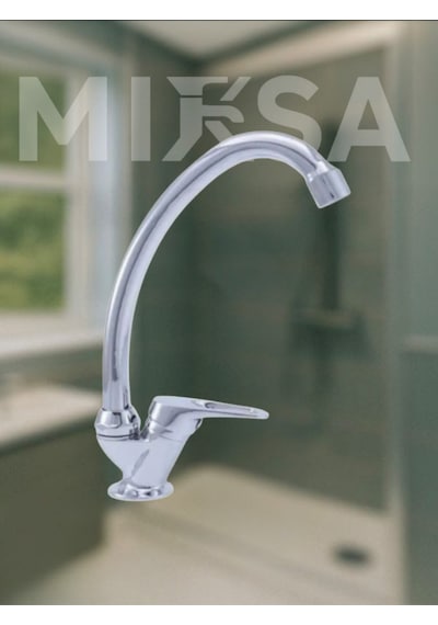 Krom Mermerden Tek Su Çıkışlı Lavabo-eviye Musluk Bataryası