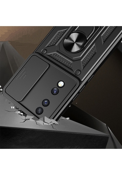 Honor 70 Kılıf Pars Lens Sürgülü Yüzüklü Standlı Korumalı Kılıf