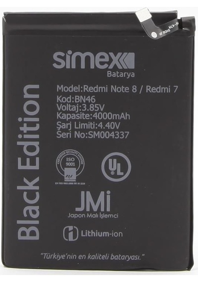 Simex Redmi Note8 / Redmi7 İle Uyumlu Sbt-01 Batarya