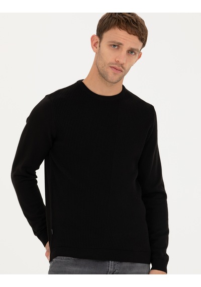 Pierre Cardin Erkek Siyah Triko Kazak 50281823-vr046 Siyah