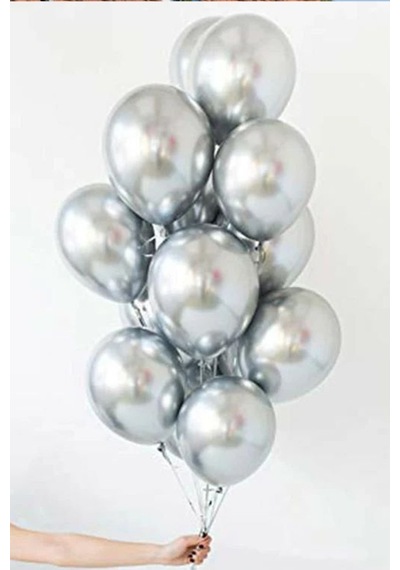 Beysüs Gümüş Krom Balon 7 Adet 12inç Gümüş