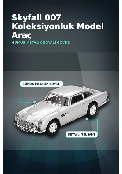 Diecast 1/64 Aston Martin Db5 Skyfall Filmi Model Araba - Koleksiyonluk Blister Paket Bx-313406