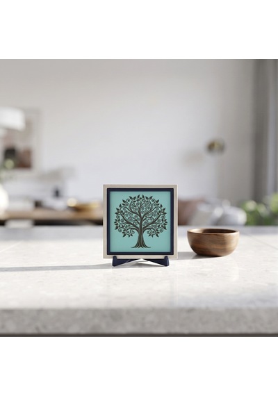 Hayat Ağacı Silüetli Modern Dekoratif Obje, İç Mekanlar İçin Minimalist Aksesuar 10x10 Cm