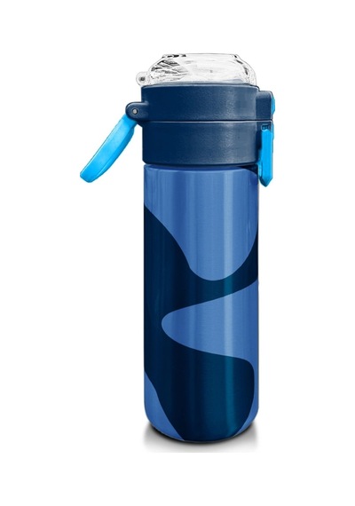 Coral High 500 Ml Lacivert Mavi Desenli - Erkek Çocuk Paslanmaz Çelik Okul Termosu/suluk/matara Çok Renkli