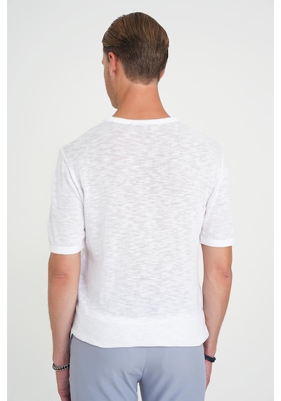 Efor Comfort Fit Bisiklet Yaka Kısa Kol Spor Beyaz Triko Tr 881 Beyaz
