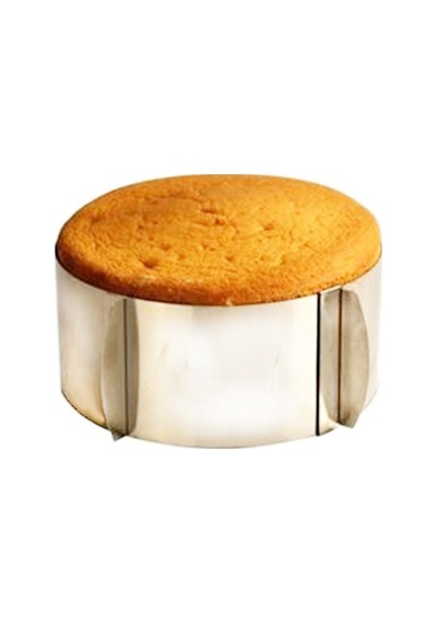 - Yuvarlak Ayarlanabilir Pasta Kek Pandispanya Çemberi 9 Cm Cake Mold, Stainless Steel Çelik Gri Diğer