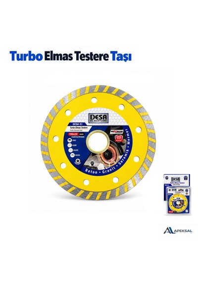Turbo Elmas Testere Taşı 115 Mm Beton Granit Seramik Mermer Taş Kesme Diski