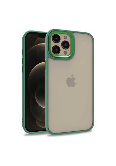 Goocamp Apple iPhone 12 Pro Max Uyumlu Flora Kılıf-yeşil Yeşil