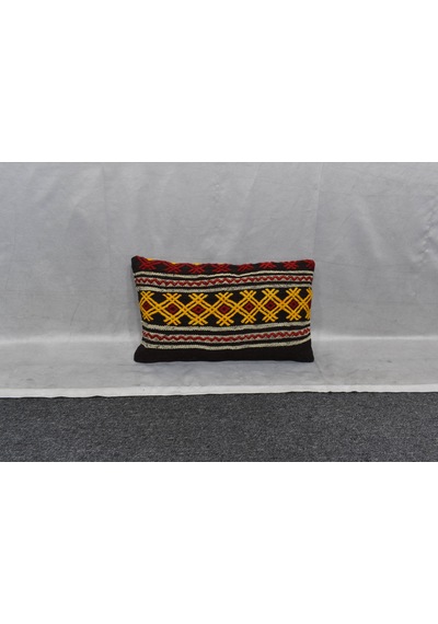 Zehra Abla Halı Yeni El Dokuma Dekoratif Lumbar Kilim Kırlent Yastık Kılıfı 6140