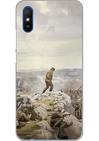 Redmi 9a Uyumlu Cephede Komutan Bağımsızlık Atatürk Baskılı Silikon Kılıf Renkli