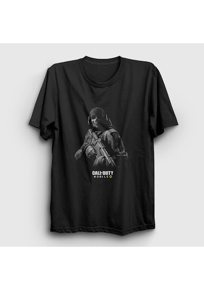 Presmono Unisex Mobile Call Of Duty T-shirt Siyah