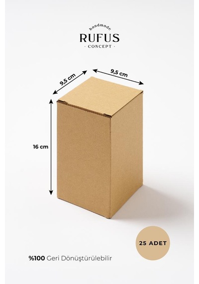 Rufus Concept 9,5x9,5x16cm Kilitli Kraft Kutu 25 Adet