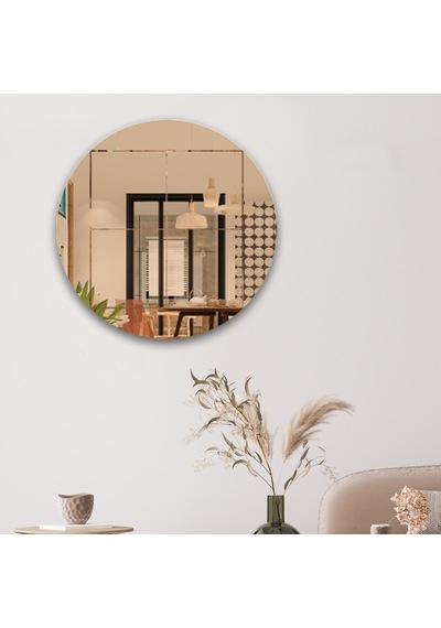 Ayna | Bronz Ayna | Kare Kanallı | Çap60Cm Bronz
